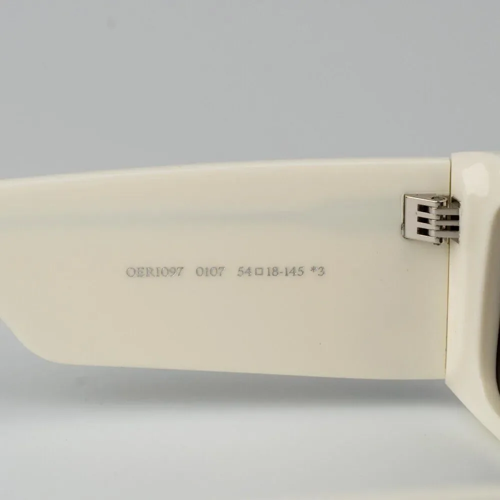 Off-White MILANO Men Sunglasses White Grey Square OERI097 0107 NEW AUTHENTIC
